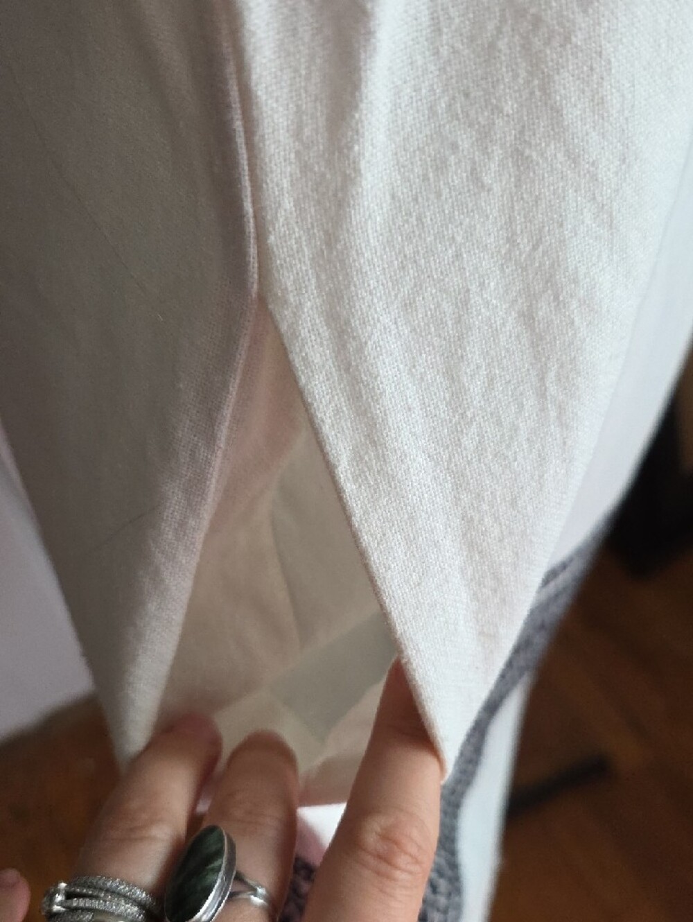 Madewell Cream Mini Dress with Black Embroidered Yoke and Hem - Picture 2 of 5
